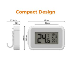 Elitech Fridge Thermometer Digital Freeze Refrigerator Thermometer Waterproof Large LCD Display Max/Min Record Function TM-2T | Caresource Global