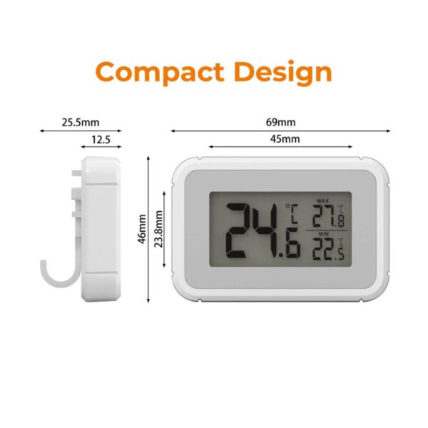 Elitech Fridge Thermometer Digital Freeze Refrigerator Thermometer Waterproof Large LCD Display Max/Min Record Function TM-2T | Caresource Global