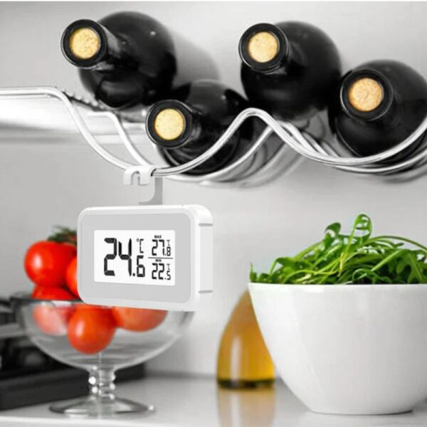 Elitech Fridge Thermometer Digital Freeze Refrigerator Thermometer Waterproof Large LCD Display Max/Min Record Function TM-2T | Caresource Global