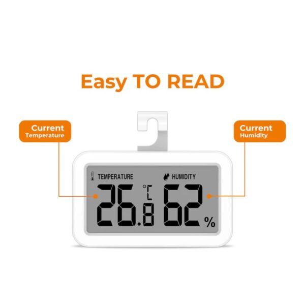 Elitech Fridge Thermometer Hygrometer Digital Freeze Refrigerator Thermometer Waterproof Large LCD Display TM-2TH | Caresource Global