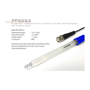 Glass Combination pH Electrode with polymer REF. for Viscous Liquid - Caesource