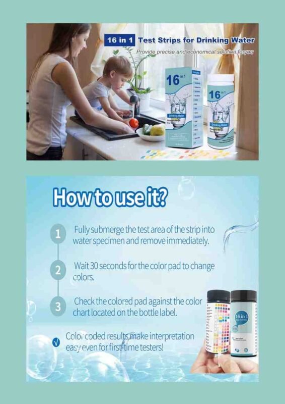 16 Parameters Drinking Water test Strips (100 strips)