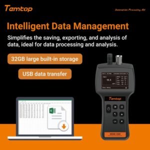 Temtop Airing 2000 3-channel Handheld Particle Counter Dust Monitor with Pumped PM Sensor, Three Outputs of Particle Numbers 0.3μm, 0.5μm, 1.0μm, Concentrations of Three Particles Types PM2.5, PM10, TSP, Temp & Humidity Detector | Caresource