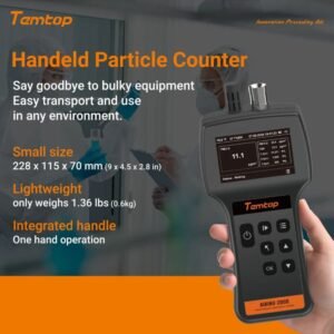 Temtop Airing 2000 3-channel Handheld Particle Counter Dust Monitor with Pumped PM Sensor, Three Outputs of Particle Numbers 0.3μm, 0.5μm, 1.0μm, Concentrations of Three Particles Types PM2.5, PM10, TSP, Temp & Humidity Detector | Caresource