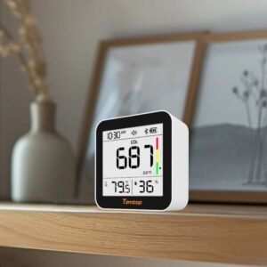 Temtop C10 2nd E-Ink Display CO2 Monitor Indoor Air Quality Monitor for CO2, Temperature and Humidity with App and Data History | Caresource