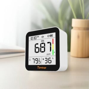 Temtop C10 2nd E-Ink Display CO2 Monitor Indoor Air Quality Monitor for CO2, Temperature and Humidity with App and Data History | Caresource