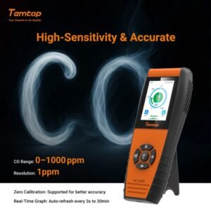Temtop LKC-1000C Portable CO Detector with TFT Color LCD Screen, USB Data Export, Calibration, and Adjustable Alarm Threshold | Caresource
