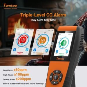Temtop LKC-1000C Portable CO Detector with TFT Color LCD Screen, USB Data Export, Calibration, and Adjustable Alarm Threshold | Caresource