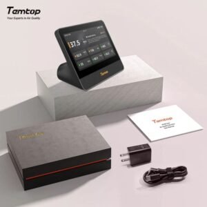 Temtop M100 2nd WiFi Air Quality Monitor – 7” Touch Screen Indoor CO2, PM2.5, PM10, TVOC, Temperature & Humidity Detector, Smart Multi-Room Air Analyzer with LoRa Expansion | Caresource