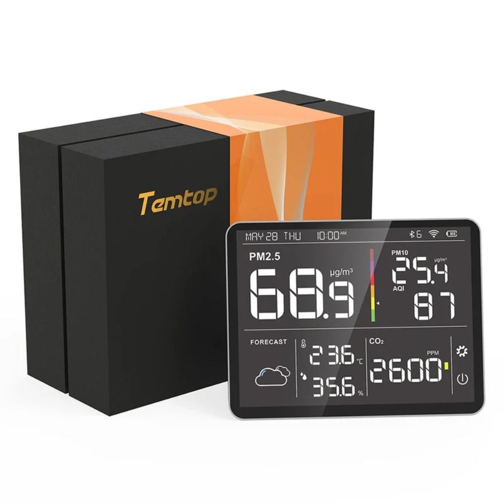 M100 | 4 Temtop M100 Indoor CO2 Meter & Air Quality Monitor 8 in 1 Integrated Sensor | Caresource
