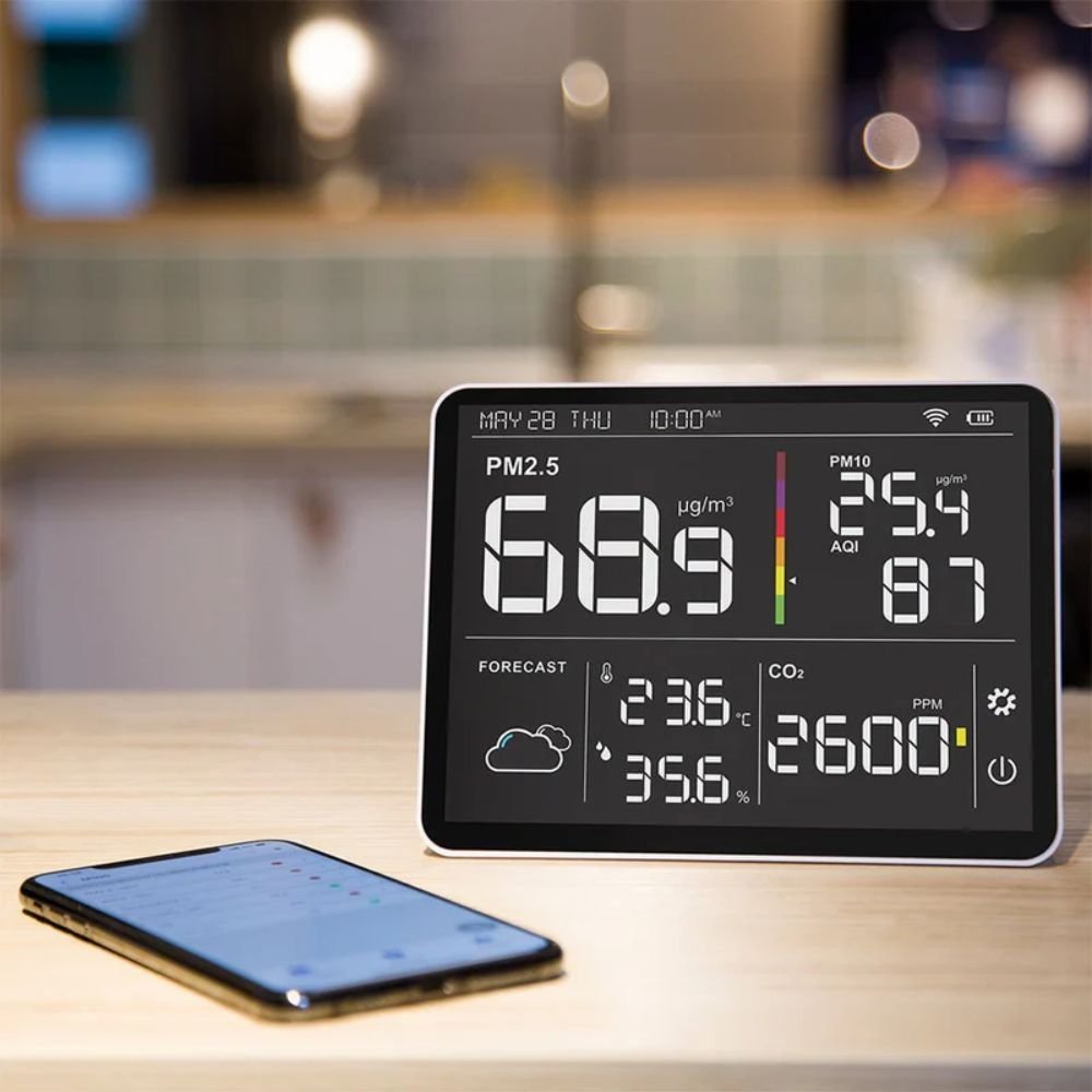 M100 | 7 Temtop M100 Indoor CO2 Meter & Air Quality Monitor 8 in 1 Integrated Sensor | Caresource