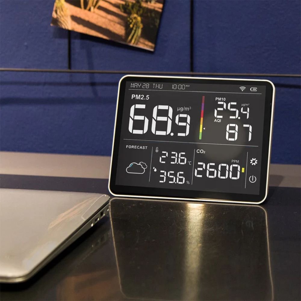 M100 | 8 Temtop M100 Indoor CO2 Meter & Air Quality Monitor 8 in 1 Integrated Sensor | Caresource