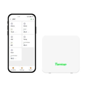 Temtop P1 Air Quality Monitor – PM2.5, PM10, Temp & Humidity Detector with Real-Time AQI & Bluetooth App | caresource