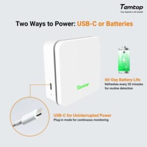 Temtop P1 Air Quality Monitor – PM2.5, PM10, Temp & Humidity Detector with Real-Time AQI & Bluetooth App | caresource