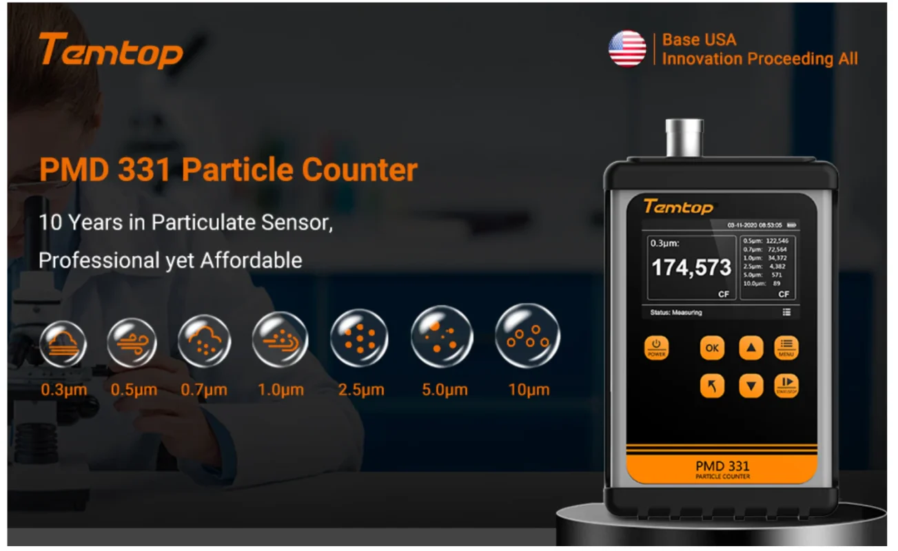 Temtop Innovative Handheld Particle Counter for Air Quality Measurement Conform to ISO Standard PMD 331 | Banner | Caresource