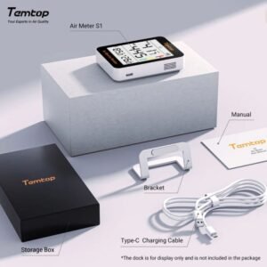 Temtop S1-up Indoor Air Quality Meter Temperature & Humidity AQI PM2.5 Monitor with Accurate Sensor | Caresource