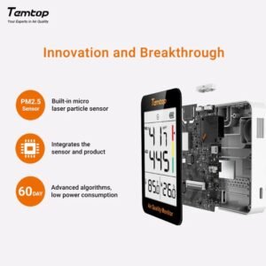 Temtop S1-up Indoor Air Quality Meter Temperature & Humidity AQI PM2.5 Monitor with Accurate Sensor | Caresource