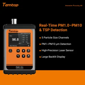Temtop Handheld Particle Counter Particulate Meter for PM1.0:PM2.5:PM4.0:PM10:TSP PMD 351 | Caresource