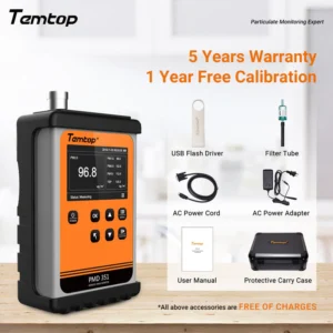 Temtop Handheld Particle Counter Particulate Meter for PM1.0:PM2.5:PM4.0:PM10:TSP PMD 351 | Caresource