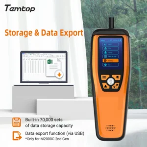 Temtop M2000C 2nd Generation Air Quality Monitor PM2.5 PM10 CO2 Data Export Audio Alarm Easy Calibration | Caresource