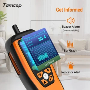 Temtop M2000C 2nd Generation Air Quality Monitor PM2.5 PM10 CO2 Data Export Audio Alarm Easy Calibration | Caresource