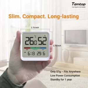 Temtop T1-SE Indoor Thermometer Hygrometer – Digital Room Temperature and Humidity Monitor with Comfort Indicator, ℃/℉ Switch, for Home, Office, Nursery | Caresource