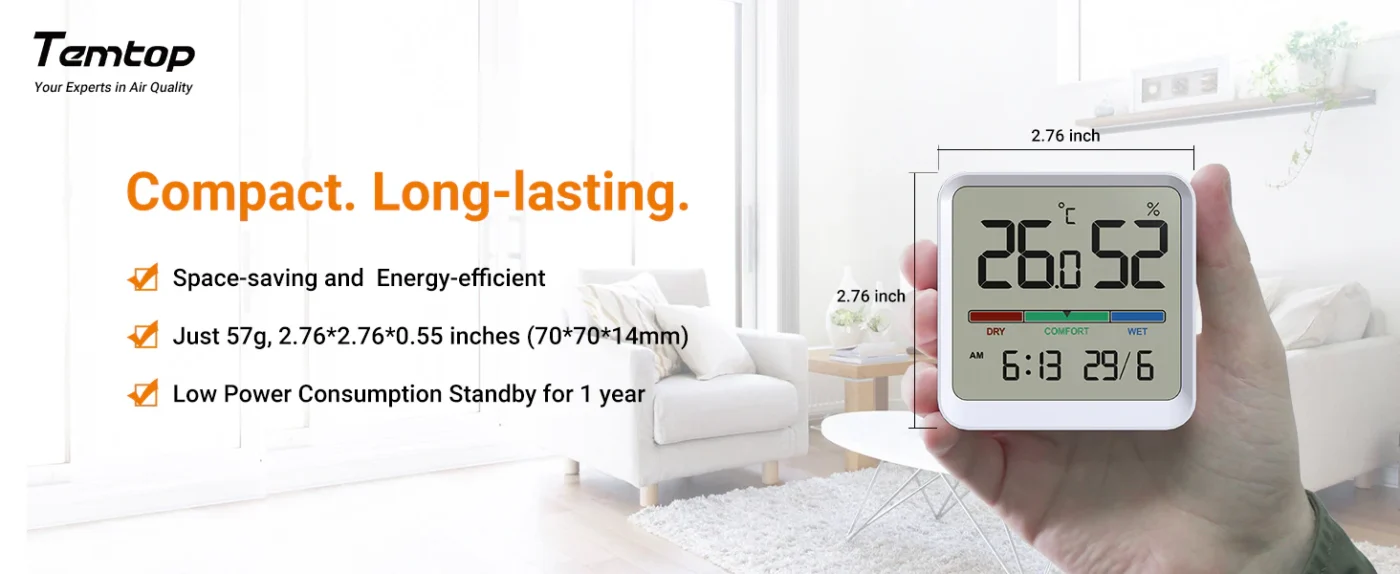 Temtop T1-SE Indoor Thermometer Hygrometer – Digital Room Temperature and Humidity Monitor with Comfort Indicator, ℃/℉ Switch, for Home, Office, Nursery- Banner | Caresource