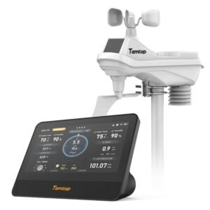 Temtop W100 WiFi Weather Station with Air Quality Monitor, 7" Touchscreen Indoor Outdoor Weather Station, PM2.5/PM10/CO2/TVOC Monitor, Rain Gauge, Wind Speed & Direction, UV, AQI Forecast | Caresource