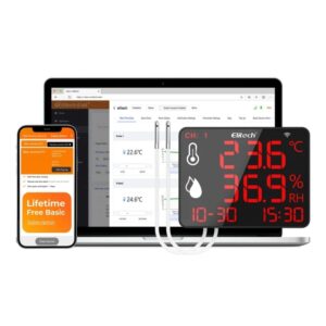 Elitech High Accuracy Digital Hygrometer Thermometer Data Logger 30000 Points, Humidity Temperature Monitor With Calibration Certificate for Audit, For Greenhouse/ Warehouse/ Lab/ Hospital DR-230W-THDE | Caresource