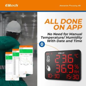 Elitech High Accuracy Digital Hygrometer Thermometer Data Logger 30000 Points, Humidity Temperature Monitor With Calibration Certificate for Audit, For Greenhouse/ Warehouse/ Lab/ Hospital DR-230W-THE | Caresource