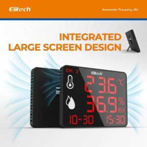 Elitech High Accuracy Digital Hygrometer Thermometer Data Logger 30000 Points, Humidity Temperature Monitor With Calibration Certificate for Audit, For Greenhouse/ Warehouse/ Lab/ Hospital DR-230/DR-230W | Caresource