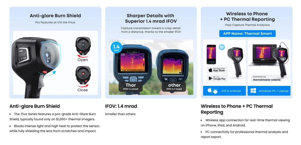 Thor, Expert Handheld Thermal Imager Other Features Caresource